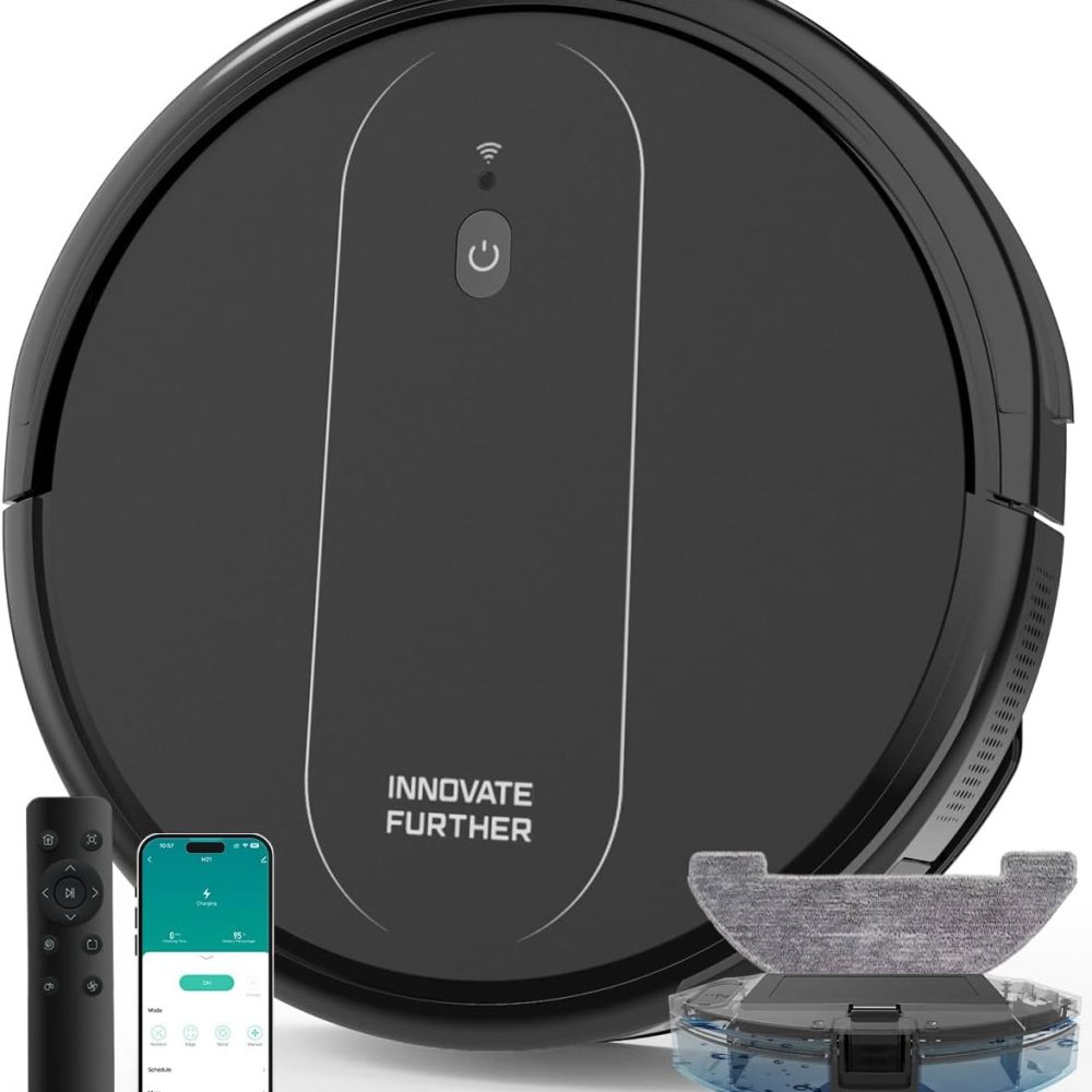 3-in-1 Robot Vacuum and Mop 4000Pa Strong Suction Robot Vacuum Cleaner & Smart Navigation & Alexa/APP Control & Central Brush & Auto Recharge, Vacuum Robot for Pet Hair, Hard Floors & Low-Pile Rugs
